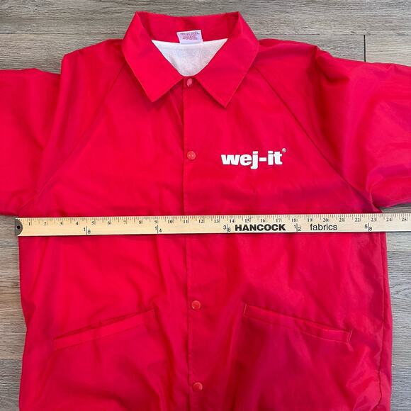 Vintage Cardinal Wej-it Red Nylon Windbreaker Jacket USA Streetwear Y2K Retro - Picture 7 of 11